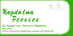 magdolna pecsics business card